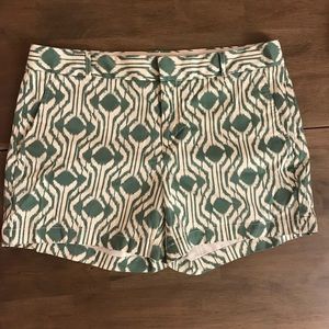 Patterned Banana Republic Green/White Shorts